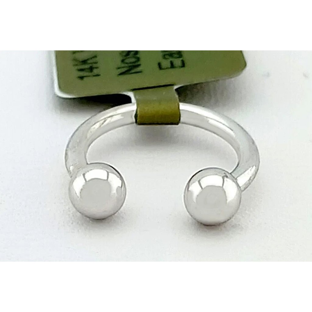 Solid Nose Ring 14k White Gold